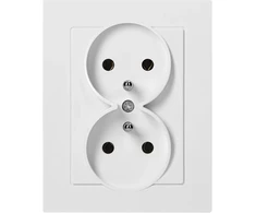 Orno Lizdas podwójne n/t 2x2P+Z Malta, 16 A, 250 V, NT-6M, balta