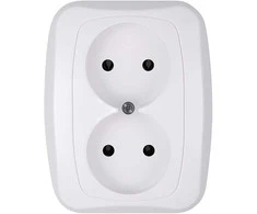 Gniazdo Lizdas Dvigubas kištukinis lizdas 2x2p 16A, 250V, ATUT, baltas