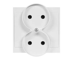 Gniazdo Lizdas Dvigubas kištukinis lizdas 2x2P Luna, 16A, 250V, PT-5LR, baltas