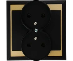 Gniazdo Lizdas Luna dvigubas kištukinis lizdas 2x2P+Z, 16A, 250V, PT-6LR, juodas/auksinis