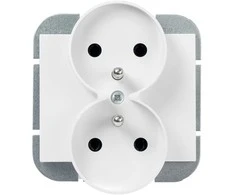 Gniazdo Lizdas Dvigubas kištukinis lizdas 2x2P+Z Onyx, 16A, 250V, PT-6OR, baltas