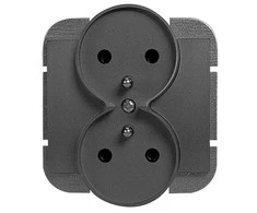 Gniazdo Lizdas Dvigubas kištukinis lizdas 2x2P+Z Onyx, 16A, 250V, PT-6OR, juodas