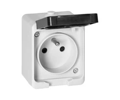 Orno Lizdas Viengubas lizdas 2P+Z AQUATIC MINI IP 54, baltas ir juodas