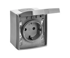 Orno Lizdas Lizdas 2P+Z Schuko AQUATIC PRO IP 55 pilkas-grafitas