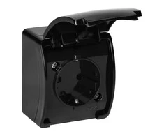 Orno Lizdas Lizdas su 2P+Z Schuko AQUATIC, IP44, juodas