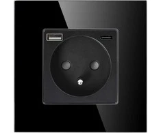 Orno Lizdas Lizdas 2P+Z, USB-A + USB-C, PD, maks. 20W, juodas