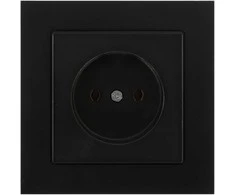 Gniazdo Lizdas Lizdas su vienu kontaktu, 2P, Malta, 16A, 250V, PT-15M, matinės juodos spalvos
