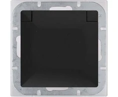 Gniazdo Lizdas Lizdas su 2P+Z apsauga nuo vandens purslų su atvartu, Pearl, 16A, 250V, PT-16PH, juodas