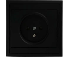 Gniazdo Lizdas Lizdas su 2P+Z „Luna“, 16A, 250V, PT-16L, juodas