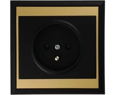 Gniazdo Lizdas Luna vieno lizdo 2P+Z, 16A, 250V, PT-16L, juodas/auksinis
