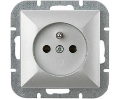 Gniazdo Vienguba elektros lizdas Pearl, 16A, 250V, sidabrinis