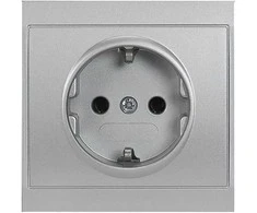 Gniazdo Lizdas Lizdas su 2P+Z lizdu, Schuko Luna, 16A, 250V, PT-17L, sidabrinis