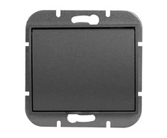 Gniazdo Lizdas Lizdas su 2P+Z apsauga nuo vandens purslų, su atvartu, onikso spalvos, 16A, 250V, PT-17OH, juodas