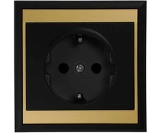 Gniazdo Lizdas Lizdas su 2P+Z lizdu, Schuko Luna, 16A, 250V, PT-17L, juodas/auksinis