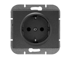 Gniazdo Lizdas Lizdas su 2P+Z Schuko Onyx, 16A, 250V, PT-17O, juodas