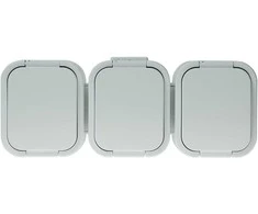 Orno Lizdas potrójne n/t 3x2P+Z, Schuko, bryzgoszczelne su klapką B2, IP54, NT-317 B2, balta