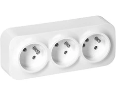 Orno Lizdas „ToDo“ trigubas lizdas 2P+Z IP20, 16A, 230V AC, baltas, 10 vnt.