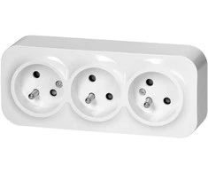 Orno Lizdas „ToDo“ trigubas lizdas 2P+Z IP20, 16A, 230V AC, baltas, 10 vnt.