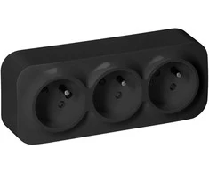Orno Lizdas „ToDo“ trigubas lizdas 2P+Z IP20, 16A, 230V AC, juodas