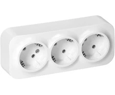 Gniazdo Lizdas „ToDo“ trigubas lizdas 2P+Z Schuko IP20, 16A, 230V AC, baltas