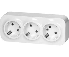 Gniazdo Lizdas „ToDo“ trigubas lizdas 2P+Z Schuko IP20, 16A, 230V AC, baltas, 10 vnt.
