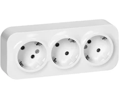Gniazdo Lizdas „ToDo“ trigubas lizdas 2P+Z Schuko IP20, 16A, 230V AC, baltas, 10 vnt.