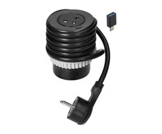 Orno Lizdas Įleidžiamas lizdas 2P+Z su „EasyEject“ sistema, USB 3.0, 1,5 m + USB adapteris