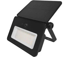 LUNERA LED 10W, saulės energija varomas prožektorius su PIR judesio jutikliu, 700 lm, CCT, IP54, 2400 mAh, juodas