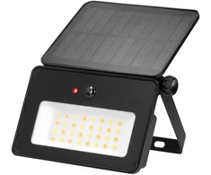 LUNERA LED 10W, saulės energija varomas prožektorius su PIR judesio jutikliu, 700 lm, CCT, IP54, 2400 mAh, juodas