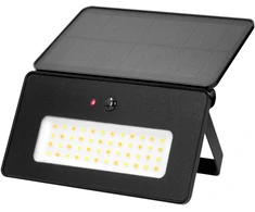 LUNERA LED 20 W, saulės energija varomas prožektorius su PIR judesio jutikliu, 1100 lm, CCT, IP54, 3600 mAh, juodas