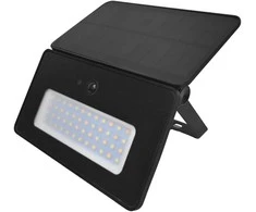 LUNERA LED 20 W, saulės energija varomas prožektorius su PIR judesio jutikliu, 1100 lm, CCT, IP54, 3600 mAh, juodas