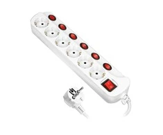 Orno Maitinimo juosta 6x2P+Z 1,5m OR-AE-13162(GS)/1,5M schuko, balta