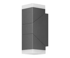 Orno MORPH LED 12W, dvigubas fasadinis šviestuvas, 1100lm, IP54, 4000K, pilkas