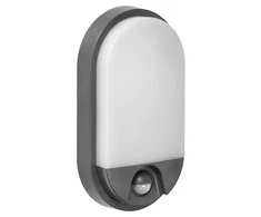 Sieninis šviestuvas Orno NEFRYT LED 10W, sodo šviestuvas su PIR judesio jutikliu, 800lm, IP54, 4000K, pilkas