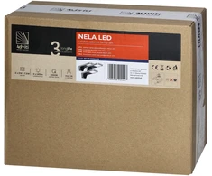Orno NELA rinkinys iš 3 LED lempučių po korpusu, 2x2W+7.5W, 4000K, su USB, juoda