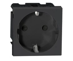 Orno NOEN GS, modulinis lizdas 45x45mm 1x2P+Z, F tipo schuko, 16A 250V, juodas