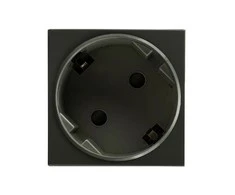 Orno NOEN GS, modulinis lizdas 45x45mm kampinis - 45° 1x2P+Z, F tipo Schuko, 16A 250V, juodas