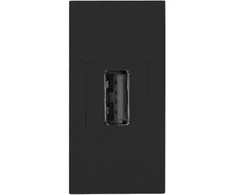 Orno NOEN USB data, modulinis lizdas 22,5x45 mm USB data 2.0, tarpiklis, juodas