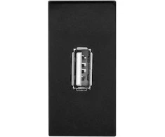 Orno NOEN USB data, modulinis lizdas 22,5x45 mm USB data 2.0, kaiščiai, juodi