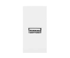 Orno NOEN USB, modulinis prievadas 22,5x45 mm su USB įkrovikliu, 2,1 A 5 V DC, baltas