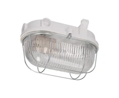 Sieninis šviestuvas Orno OVAL 100 7063NB šviestuvas, 100 W, E27, IP54, stiklinis gaubtas, plieno gaubtas, bakelitinis cokolis