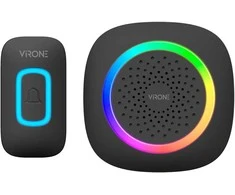 Orno PELA, bevielis baterijos durų skambutis, mokymosi sistema, 60 garsų, RGB LED, 300 m, juoda