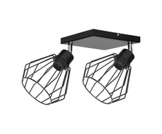 Pakabinamas šviestuvas Orno PINO sieninis ir lubinis šviestuvas, maks. galia 2x60W, E27, juodas, kvadratinis cokolis