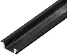 Orno aliuminio profilis LED juostelėms, 2000 x 24,5 x 6,85 mm, įgilintas į gipso plokštę, juoda