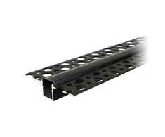 Orno Aliuminio profilis LED juostoms, 2 m, įleidžiamas į gipso kartoną, juodas, matinis dangtelis, 20 vnt. rinkinys.
