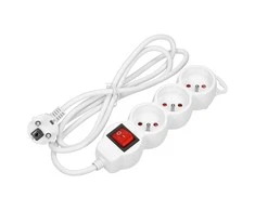 Orno partnertele Extension cord 3x2P+Z,ON/OFF,1,5m, 3x1,5,balta (ES-5/W/1,5)