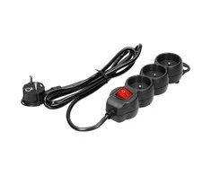 Orno partnertele Extension cord 5x2P+Z,ON/OFF,1,5m,3x1,5,juodas (ES-7/W/1,5)