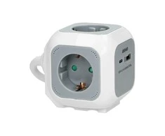 Orno Przedłużacz Prailgintuvas 4x2P+Z (Schuko), USB įkroviklis A+C, greitas įkrovimas, 1.4m H05VV-F 3x1.5mm?, pilkas