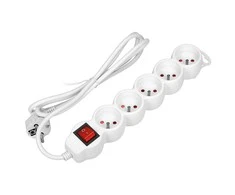 Orno partnertele Extension cord 5x2P+Z,ON/OFF,1,5m,3x1,5,baltas (ES-7/W/1,5)