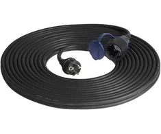 Orno Przedłużacz Dirbtuvių prailgintuvas, atsparus vandens purslams, IP44, 1x2P+Z 20m, alyvai atsparus guminis kabelis H07RN-F 3x1.5mm², 230VAC/16A, schuko
